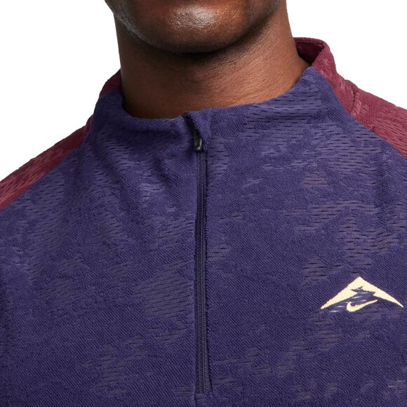 $85 NIKE TRAIL 1/2 ZIP RUNNING PULLOVER JACKET TOP FB7535-555 PURPLE/MAROON L - Picture 3 of 8